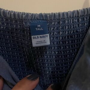 Denim jumpsuit old navy med tall for longer torso crop length